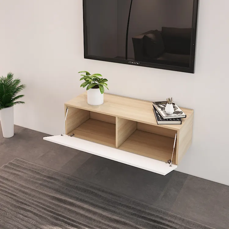 Novo modelo parede pendurado tv armário simples tv stand projetos para o quarto estilo nórdico tv bench