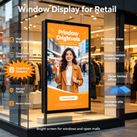 Affichage publicitaire numérique LCD 350cd 1920x1080 avec application CMS intégrée pour vitrines de magasins