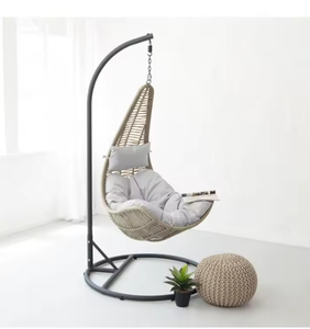 <span class=keywords><strong>Columpio</strong></span> de <span class=keywords><strong>huevo</strong></span> de ratán colgante para dormitorio de patio trasero de jardín de <span class=keywords><strong>tipo</strong></span> semicerrado con soporte, columpios de Patio plegables de lágrima de mimbre - Product Image 6