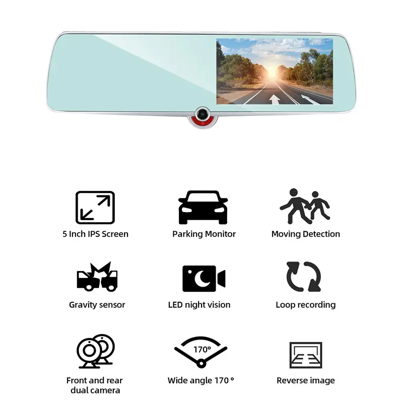 Großhandel Auto Black Box Touchscreen Dual Lens Full HD 1080P Auto DVR Spiegel