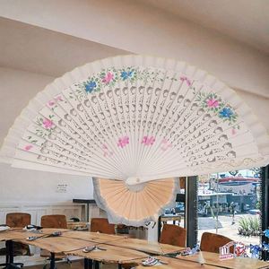 Wholesale Traditional Spanish Solid Color Bamboo Hand Fan Carved Angel Design Classic Cartoon Eco-Friendly for Chinese New Year - Product Image 3