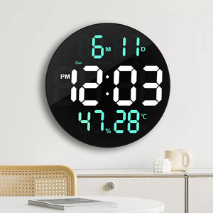 Trang trí phòng mặt hàng 10 inch Vòng điện tử đồng hồ treo tường kỹ thuật số đồng hồ tròn dẫn Vòng đồng hồ treo tường - Product Image 4