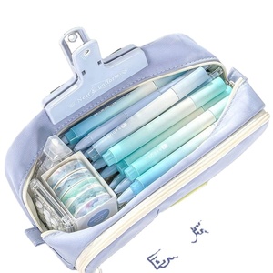 Trousse à crayons coréenne grande capacité double couche, motif créatif couleur macaron, impression numérique sur tissu, pour étudiants, usage scolaire et de bureau - Product Image 4