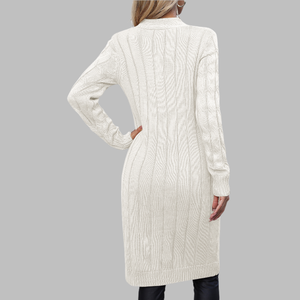 Cárdigan de punto largo de invierno Unisex para mujer, suéter de talla grande con botones de estilo informal, diseño de bola de invierno, ropa femenina - Product Image 4