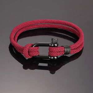 Bracciale da uomo BM3012 a doppio filo in corda nautica con chiusura a bullone in acciaio inossidabile, gioielli nautici, regalo per lui - Product Image 3