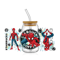 Populaire UV DTF tasse Wrap transferts Spider Boy transfert Film feuille étiquette UV DTF tasse Wraps transferts Anime 16oz tasses