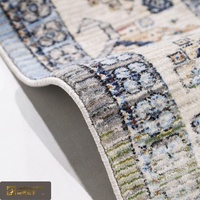 Tapis de salon LandScopeTech turc vintage Wilton tissé, style aspect artisanal, traditionnel, bleu clair-vert, haute densité, résistant à l'usure, prêt à expédier