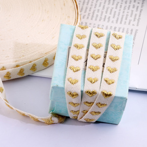 Red Heart Cotton <b>Ribbon</b> 1.5Cm Valentine'S Day Gift Decoration Craft Supply - Product Image 3