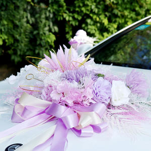 Decoración <span class=keywords><strong>de</strong></span> coche <span class=keywords><strong>de</strong></span> boda realista, flores artificiales <span class=keywords><strong>de</strong></span> seda, mariposa - Product Image 3