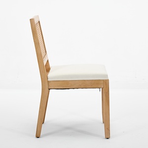 Set di 2 sedie da pranzo in rattan stile rustico con schienale in canna e seduta imbottita, sedia da cucina - Product Image 5