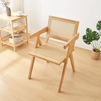 Vente en gros Chaise pliante en rotin en bois durable Chaises pliantes en bois pour café restaurant avec dossier décontracté pour salle à manger