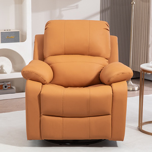 Singolo piccolo divano in pelle multifunzionale spazio a dondolo pigro reclinabile con elementi rotanti e per dormire per soggiorno - Product Image 1