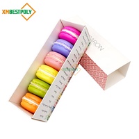 Boîtes en papier pliables personnalisées pour macarons, biscuits, desserts, beignets, avec tiroir coulissant, pour boulangerie