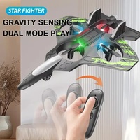 Modèle d'avion électrique 2.4G Fighter en mousse, planeur acrobatique, hélicoptère à vol stationnaire, avec lumières LED colorées, en résine, caméra 1080p FHD