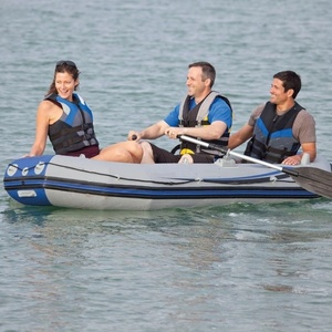 Bateau pneumatique en PVC 297*127*46 CM pour trois personnes avec rames de luxe, pompe haute performance, quille résistante, porte-canne à pêche amovible - Product Image 6
