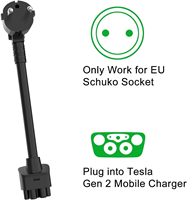 Adaptor Nema Tesla Model 3 OEM Baru untuk Adaptor EU Schuko Gen 2 Konektor Universal Mobile Kabel Pengisian Daya EV 16A Tail
