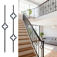 Design moderne populaire 44 pouces trèfle à quatre feuilles fer balcon garde-corps escalier main courante escalier balustre broche pour la Villa