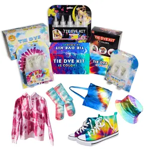 Contoh Gratis 3 Warna Grosir Set Anak Cat Dewasa Oem dan Warna Bubuk Kain Warna untuk Perlengkapan Seni Kain Diy Tie Dye Kit