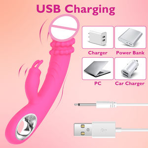 Extra Grote Usb Oplader Vibrator Waterdichte Toverstaf Konijn Massager Volwassen Seksproducten Met Verwarming En Vibrerende Functies - Product Image 6