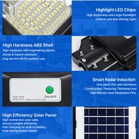 Lampadaire solaire LED étanche IP65, tout-en-un, 200W, haute qualité, super lumineux