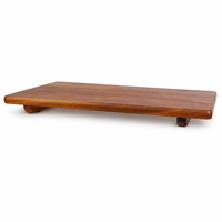Plateau de service rectangulaire en bois d'acacia avec pieds, présentoir à sushi en bois, rehausseur de présentation alimentaire pour restaurant, café, vaisselle de table