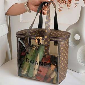 Bolsa de almacenamiento de cosméticos de viaje de PVC transparente, bolso portátil impermeable para mujer, <span class=keywords><strong>neceser</strong></span> cosmético transparente - Product Image 5