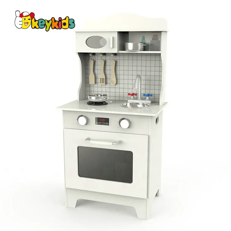 2021 New Original Design small white wooden toy kitchen set for kids W10C548