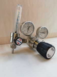 Régulateur de <span class=keywords><strong>gaz</strong></span> oxygène FLOWLINE PR Modèle G5/8 à filetage mâle SS316L, double étage, type Afrique, à embout bombé, avec débitmètre 0-25L - Product Image 5