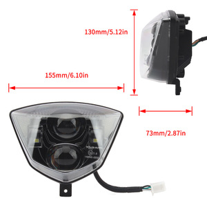 ZUQING <b>LED</b> <b>Headlight</b> HL139 Dual Round Convex Lens 12V Motorcycle Light For EC 250 250F 300F EX 300 - Product Image 1