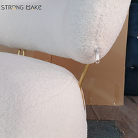 Blanc Sherpa nordique moderne Accent Sherpa chaises longues salon meubles relaxant lecture Boucle tissu chaise de loisirs