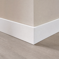 Plinthe WPC étanche WYRAX blanche 70 mm pour chambre d'hôtel, avec âme en charbon de bambou, bordure murale et de sol, 2,4 m