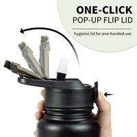 Gobelet shaker en acier inoxydable sans BPA, vente en gros, 1000 ml, bouteille shaker à double paroi isolée, 32 oz, avec boule de shaker