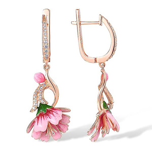 Orecchini pendenti floreali da donna con design a fiori freschi, eleganti gioielli per le orecchie in stile giardino - Product Image 5