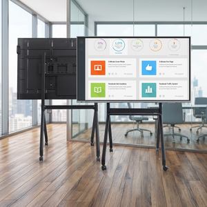 Tableau blanc interactif Hiseeview 55 pouces, écran tactile LED, système d'exploitation Windows, utilisation au bureau, support au sol noir, horizontal 16:9 Full HD - Product Image 2