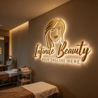 Enseigne Murale 3D Personnalisée en Lettres Dorées de Luxe pour Entreprise, Logo Intérieur, Signalétique Extérieure pour Magasin, Salon, Clinique, Studio
