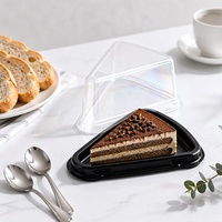 Vente en gros de contenants à gâteau jetables en PET recyclé, boîte d'emballage transparente en plastique pour une seule tranche de gâteau, boîte triangulaire pour une tranche de gâteau