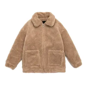 Fleece Long Sleeve Full Zipper Zip Up Jacket Winter Outwear Coats