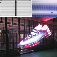 Rideau de fenêtre en verre publicité intérieure vidéo mur P3.91---P7.82 led panneau d'écran d'affichage transparent