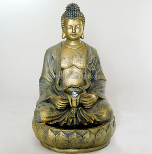 Statuette <span class=keywords><strong>solaire</strong></span> de bouddha <span class=keywords><strong>zen</strong></span> asiatique, <span class=keywords><strong>fontaine</strong></span> avec batterie, touches d'eau en résine, pour jardin et arrière-cour - Product Image 2