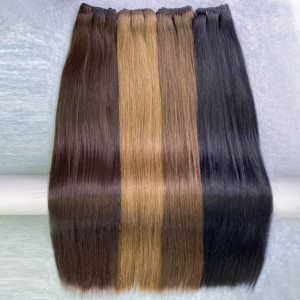Extensions de cheveux humains vierges non traités, lisses, tissées à la machine, pour usage en salon, sans nœuds, vente chaude - Product Image 1