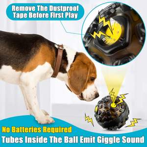 Giocattolo per cani palla per masticatori aggressivi palla di cane interattivo con stridula oscillazione risatina suono di gomma Pet giocattoli da masticare - Product Image 2