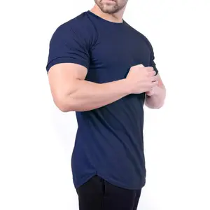 Оптовые продажи в любое время и в одежда для занятия спортом-Мужская облегающая футболка с коротким рукавом для фитнеса и бега