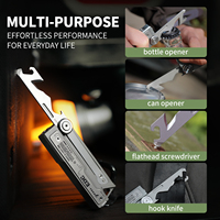 Couteau multifonction EDC Xhandle Ti-08 9-en-1 avec lampe torche LED, lame en titane M390 VG10, rechargeable par USB-C, brise-vitre, ouvre-bouteille
