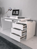 Bureau d'ordinateur pour la maison, petit appartement, chambre, finition minimaliste, bureau d'étude, blanc, simple, réglable pour ordinateur portable