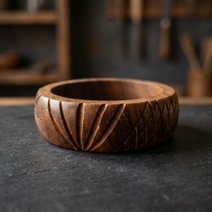 Handmade Custom <b>Wooden</b> Bracelet Geometric Eco Style Statement <b>Piece</b> Polished Unique Craft India Bangle Jewelry Armwear Cuffs - Product Image 1