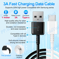 Meilleure vente 1M USB-A Type-C câble de données de charge rapide 3A chargeur Super vitesse pour Samsung A23 A70 Compatible écouteur feuille