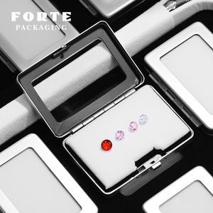 Plateau de présentation de bijoux FORTE en cuir PU noir et blanc, boîte en métal faite à la main pour pierres précieuses et diamants, vente en gros - Product Image 2