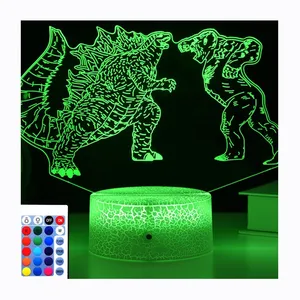 New Zillas Night Light The King Monster 14 Colors Pattern Warm White Base Entity Key Creative Remote Control lampen luxury lamp