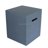 Gris écologique GFRC carré pliant pouf de rangement escabeau chinois pour l'intérieur et l'extérieur pour la chambre à coucher appartement atelier