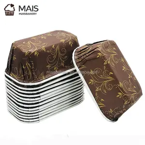 50pcs brown rectangular paper mini loaf tray cupcake baking cups muffin cases square cake cup paper tray cake cups bread tray